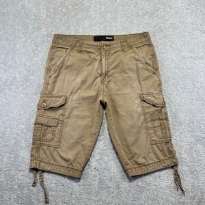 Plugg Cargo Shorts Mens 32 Tan Utility Cotton Ripstop Tactical Skate Baggy